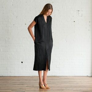 Horses Atelier Black Smoking Midi Shift Dress - Size 0 (XS/S)